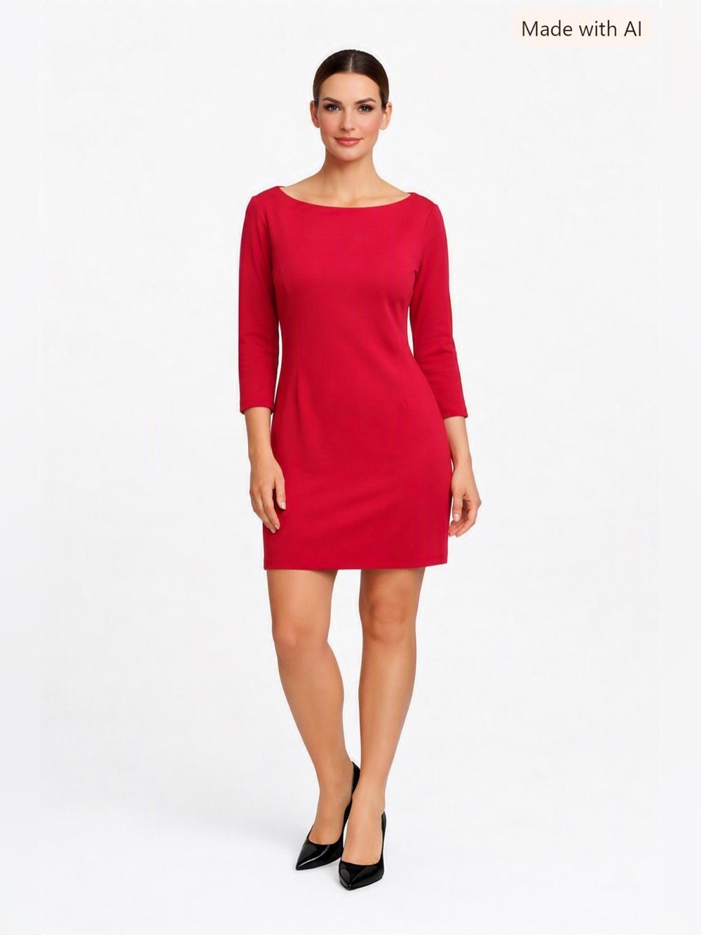 Trina Turk Red Long Sleeve Ponte Shift Mini Dress Size 4